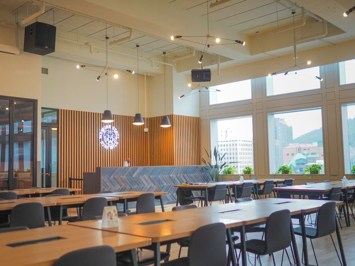 Bright and hygienic dining hall